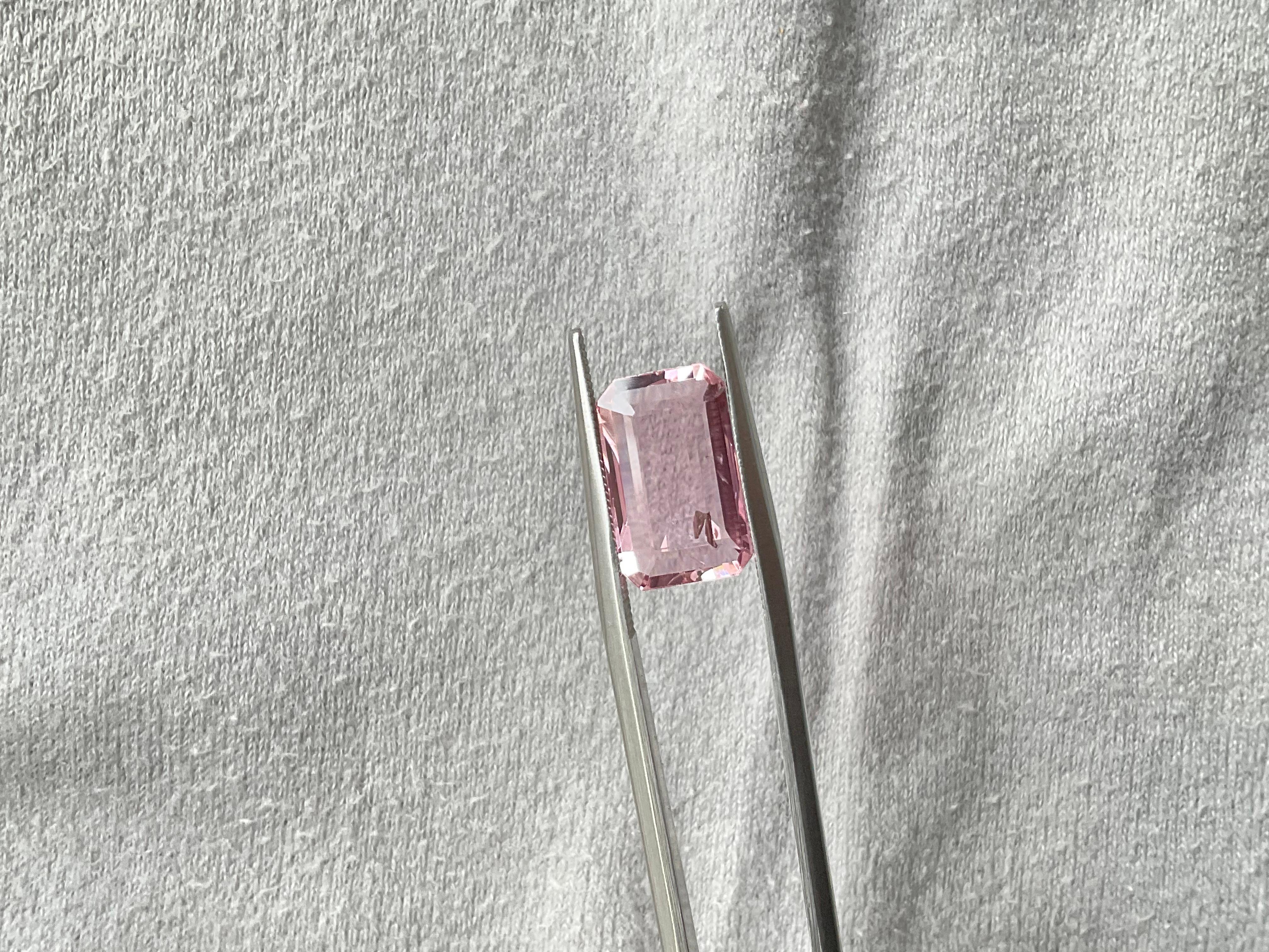 Women's or Men's 5.56 Carats Pink Tourmaline Faceted Octagon cut stone Fine Jewelry Natural Gems For Sale
