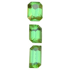 5.56 Ct Green Natural Peridot, Step Emerald Cut Truncated Corners Loose Gemstone