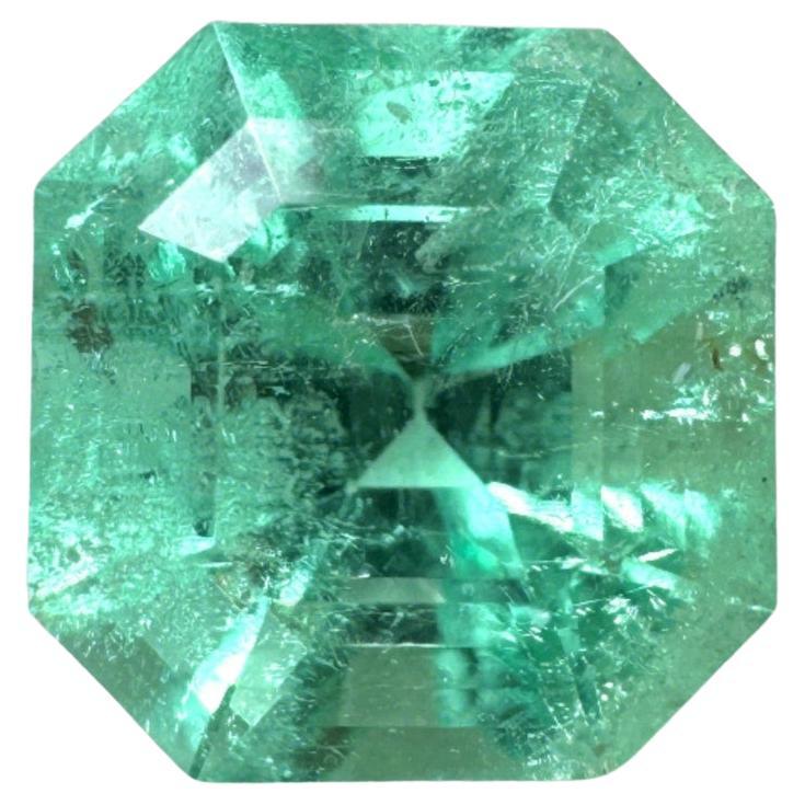 5.56ct Spring Green Asscher Cut Colombian Gem 10.6x10.6 Genuine May Birthstone (pierre de naissance de mai)