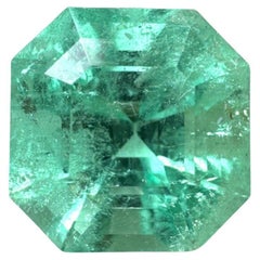 5.56ct Spring Green Asscher Cut Colombian Gem 10.6x10.6 Genuine May Birthstone (pierre de naissance de mai)
