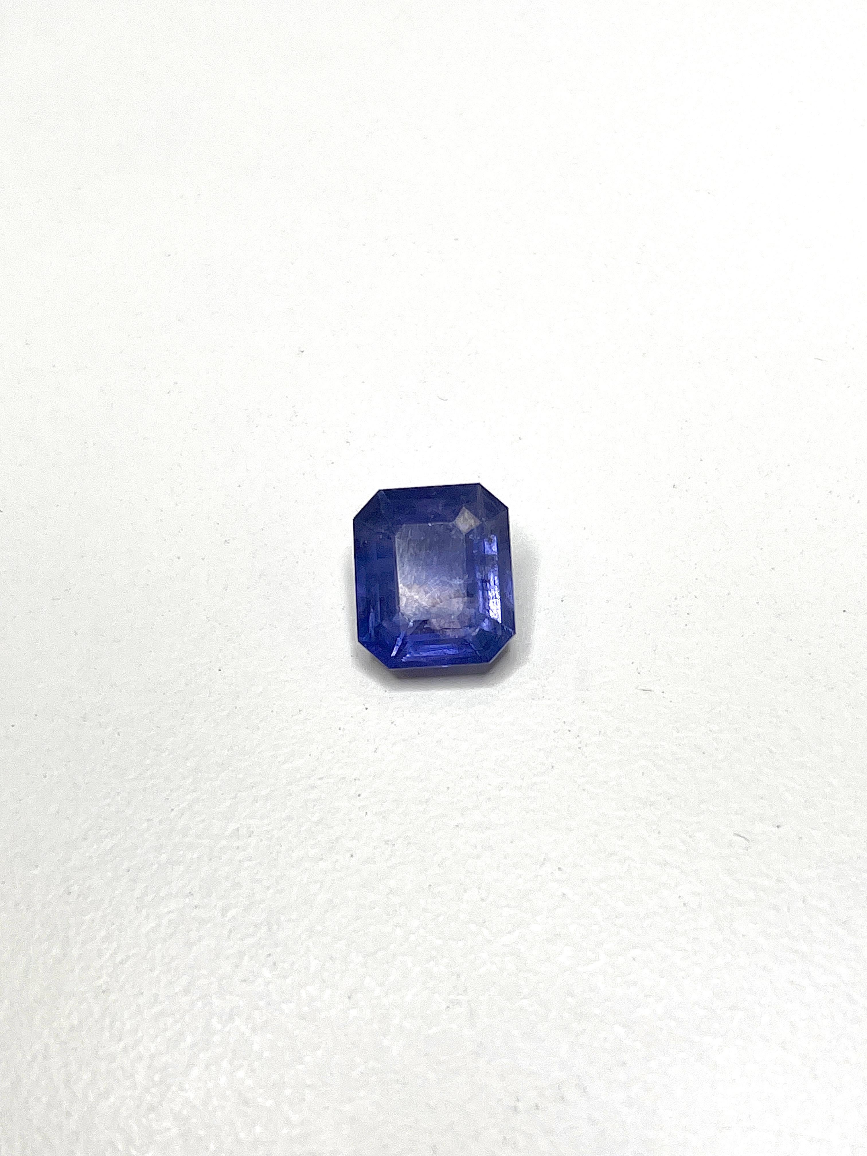 5.57 Carats Natural Purple-Blue Sapphire Emerald Cut Loose Gem 1