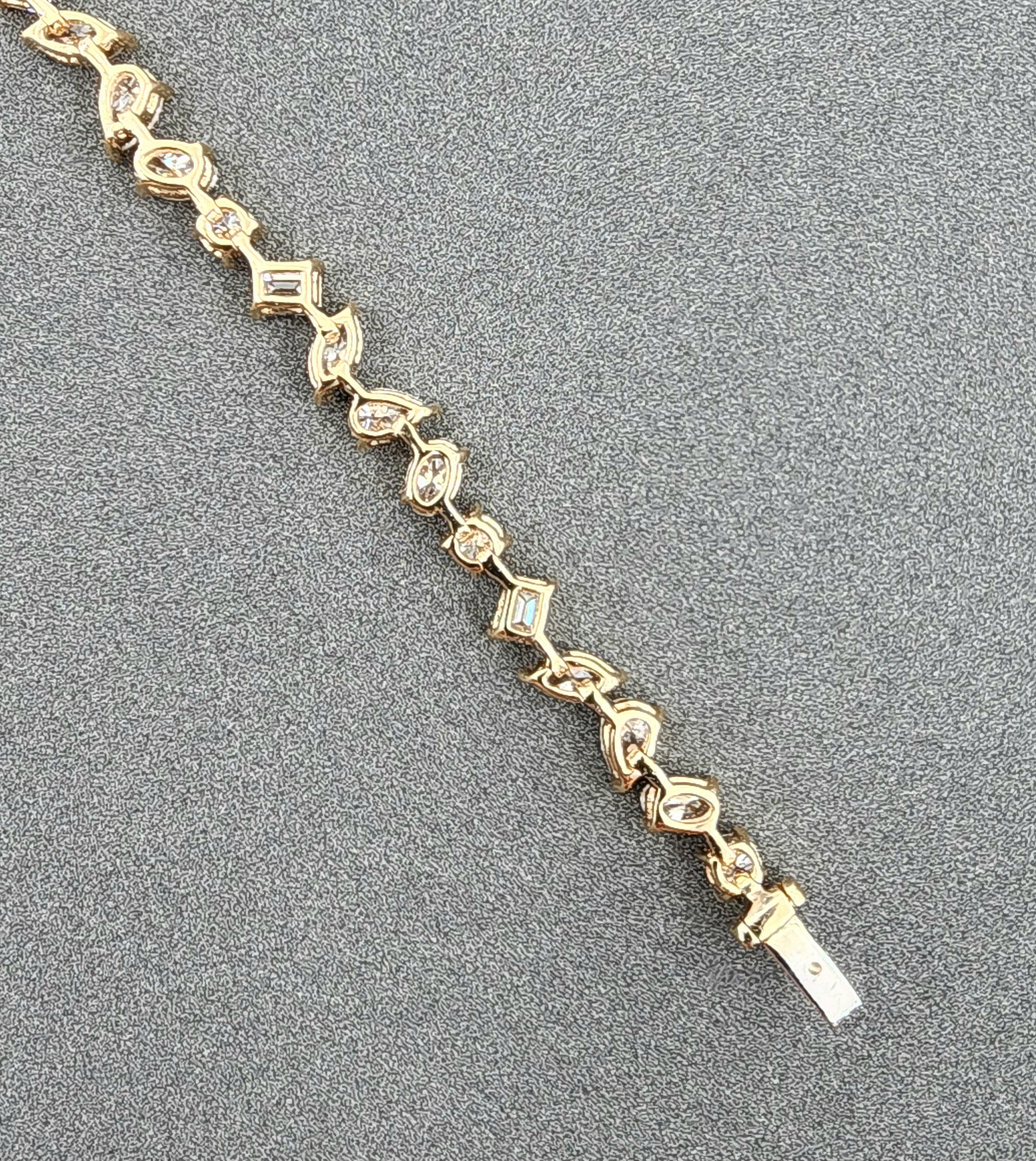 Femenino o masculino Pulsera Tenis Diamantes Forma Mixta 5.57 ct en venta