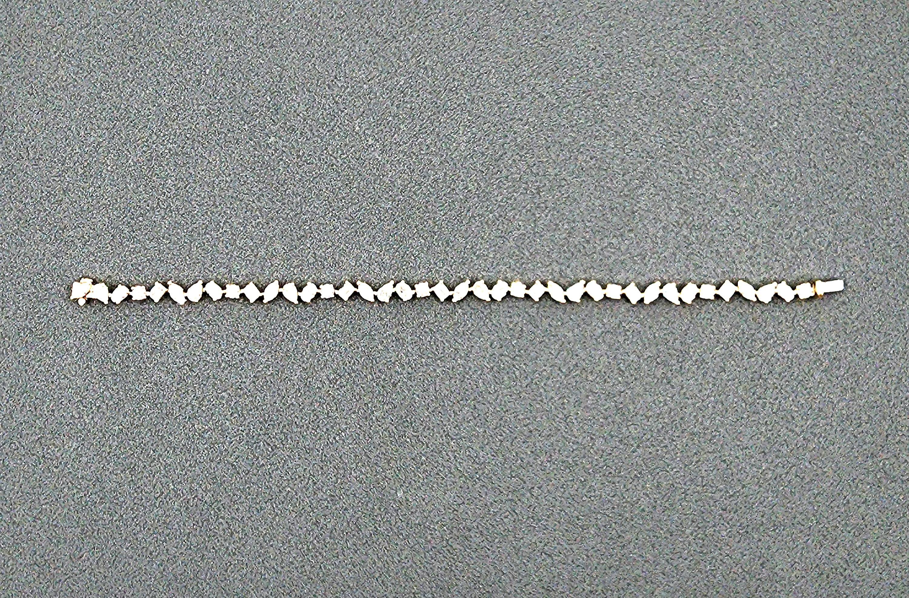 Pulsera Tenis Diamantes Forma Mixta 5.57 ct en venta 1