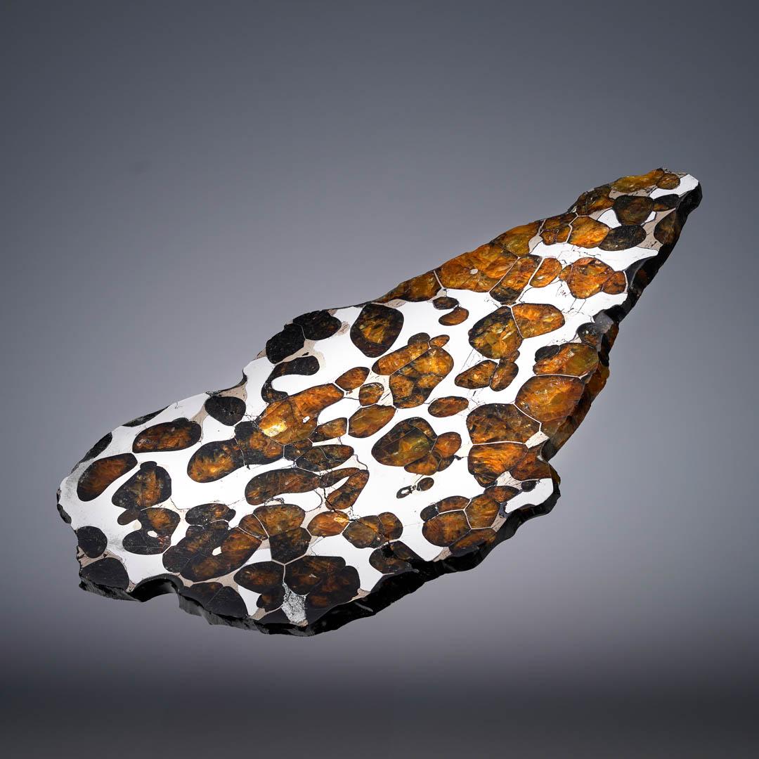 Russian 55.77 Gram Seymchan Pallasite Meteorite Slice For Sale