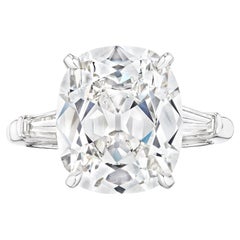 5.58 Carat Cushion Brilliant Cut Diamond Platinum Engagement Ring