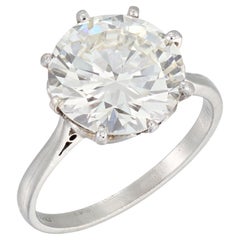 5.58 Carat Round Brilliant Statement Brilliant White VVS 14K   Diamond Ring