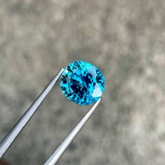 5.58 carats Tiffany Blue Zircon Stone Oval Cut Cambodian Gemstone