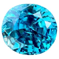 5.58 carats Tiffany Blue Zircon Stone Oval Cut Cambodian Gemstone