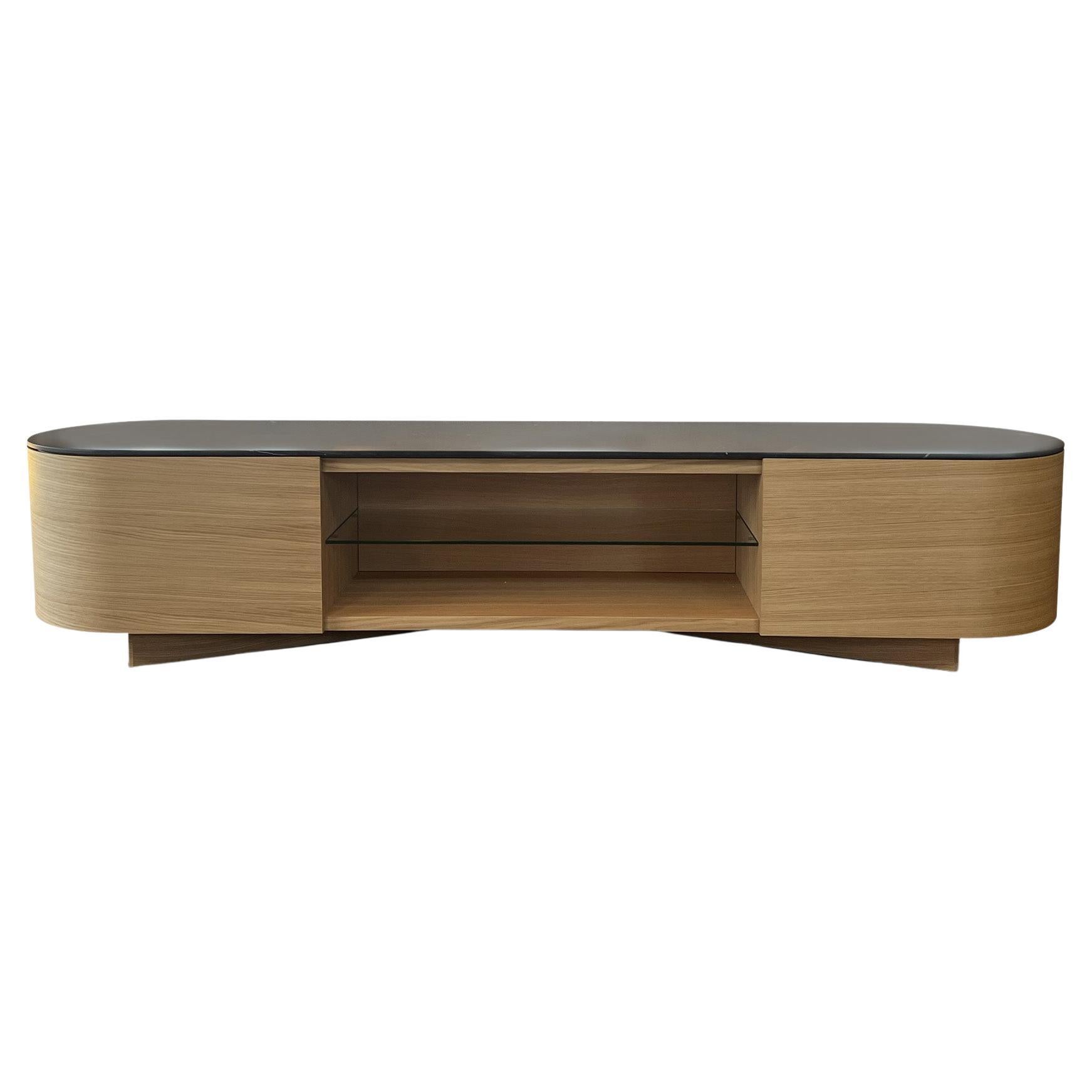 558 Rondos Chest of Drawers in Oak- 2 Drawers with Open Compartment by Cassina
