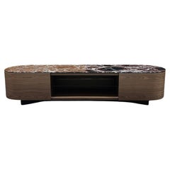 558 Commode Rondos en noyer - 2 tiroirs avec compartiment ouvert