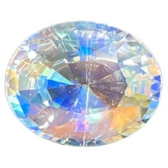 5.59 carats Faceted Rainbow Moonstone Oval Cut Natural Madagascar's Gemstone