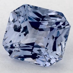 Pierre précieuse taille radiant saphir bleu 5.59 carats