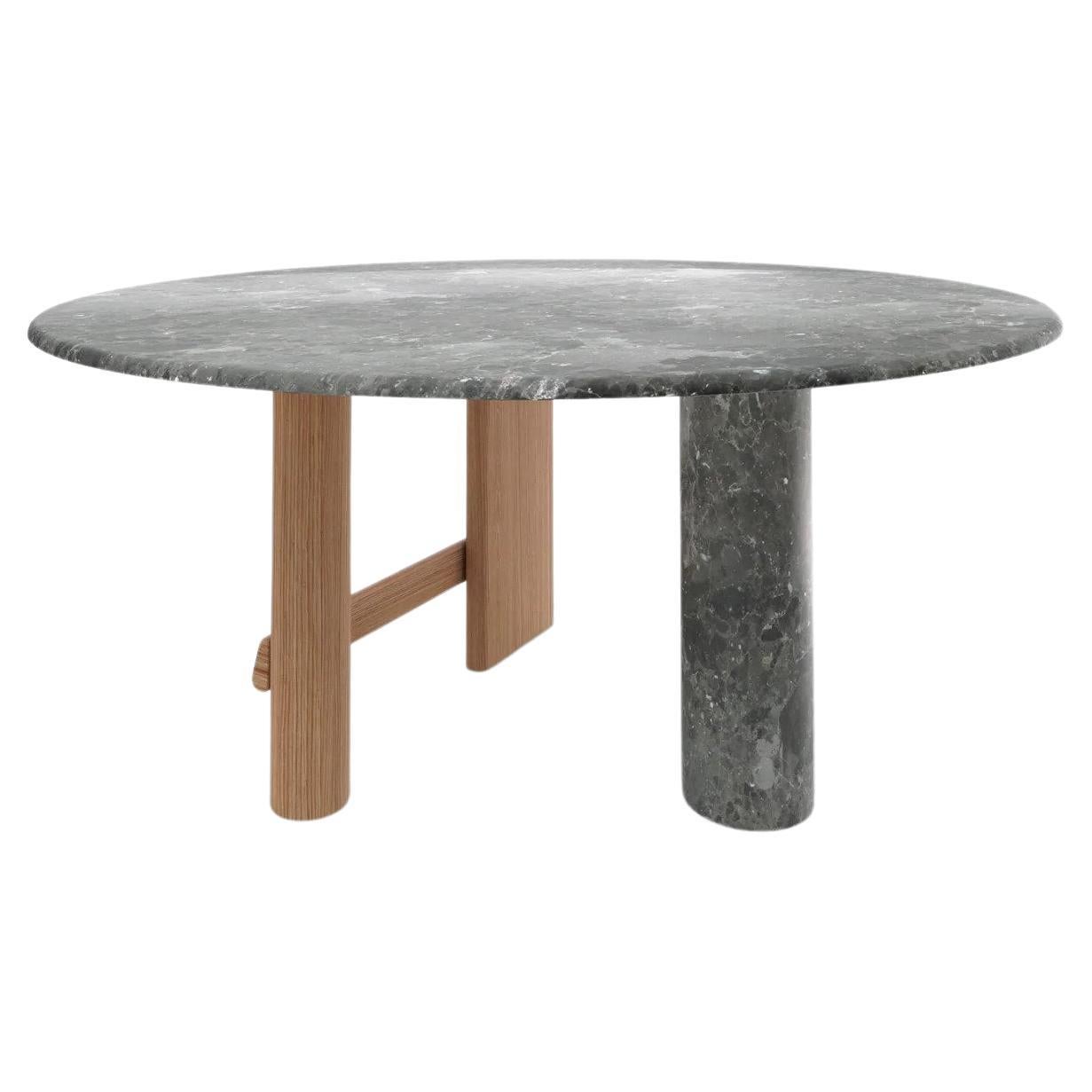 Vintage 194 9 round ashwood and marble dining table by Piero Lissoni for  Cassina, 2014
