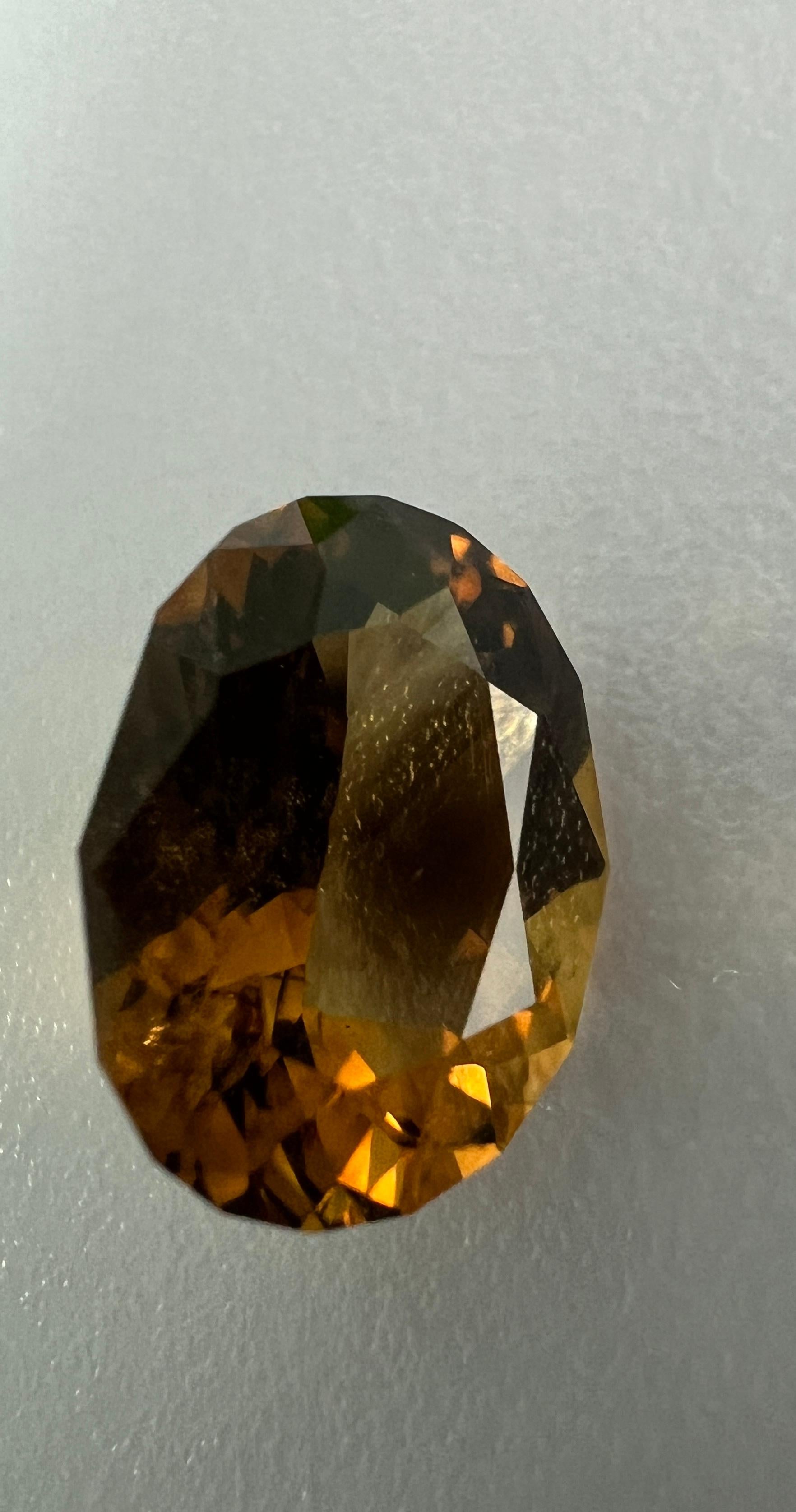 Artisan 5.5ct  brilliant Cut Natural Brown Tourmaline Gemstone For Sale