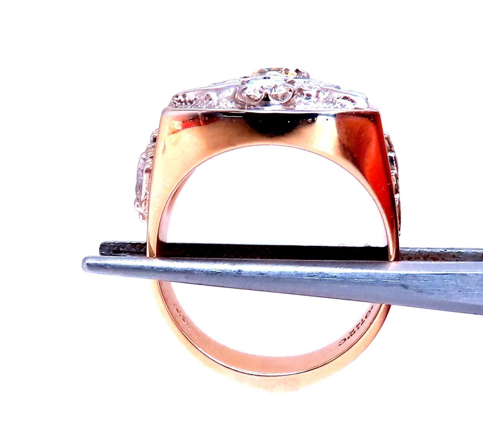 .55ct. mens natural round diamond ring 14kt gold Gothic In Excellent Condition For Sale In New York, NY