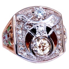 .55ct. mens natural round diamond ring 14kt gold Gothic*