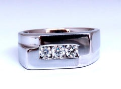 .55ct. mens natural round diamond solitaire ring 14kt Gold Mod Deco*