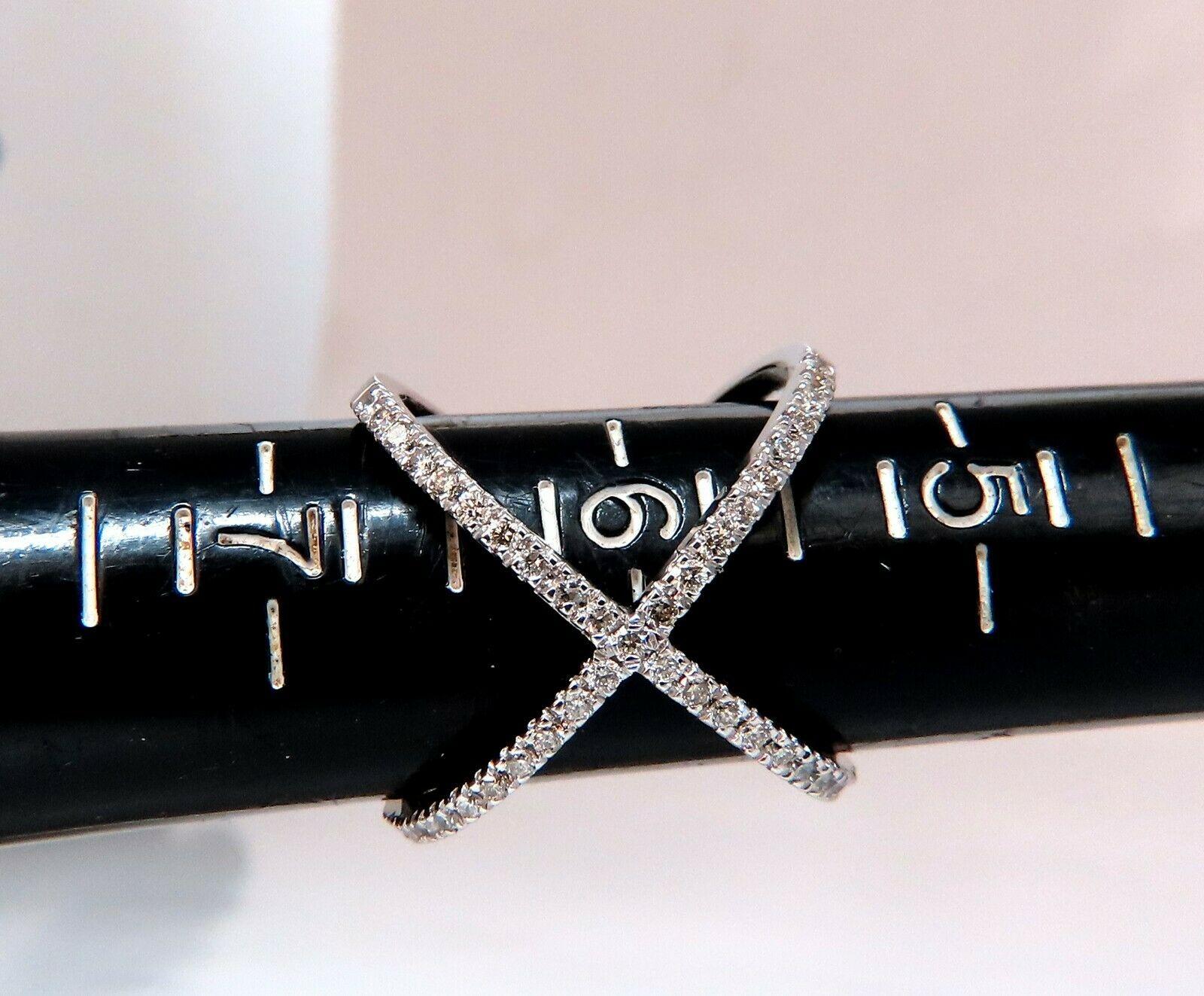 Bague croix croisée en dentelle 14 carats avec diamants naturels de 0,55 carat enroulés croisés Neuf - En vente à New York, NY