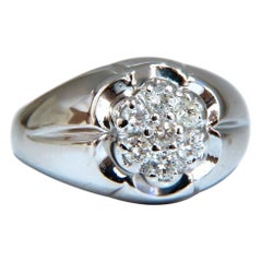 Bague en grappe de diamants ronds naturels de 0,55 carat, 14 carats