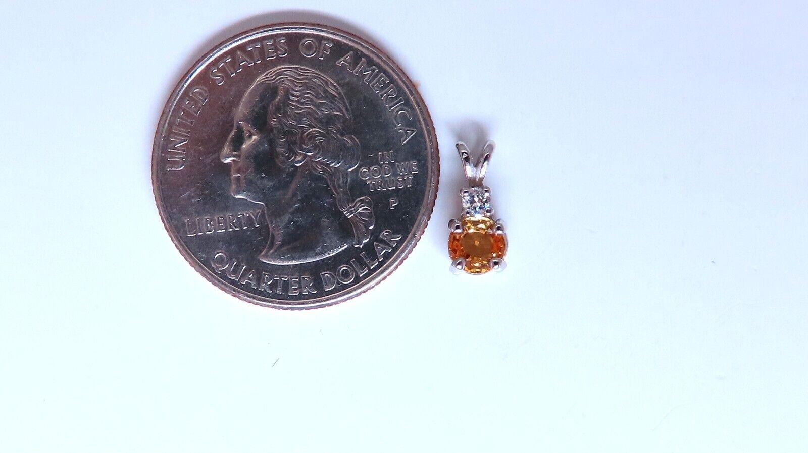 .55ct natural yellow Sapphire diamonds pendant 14 karat gold In New Condition For Sale In New York, NY