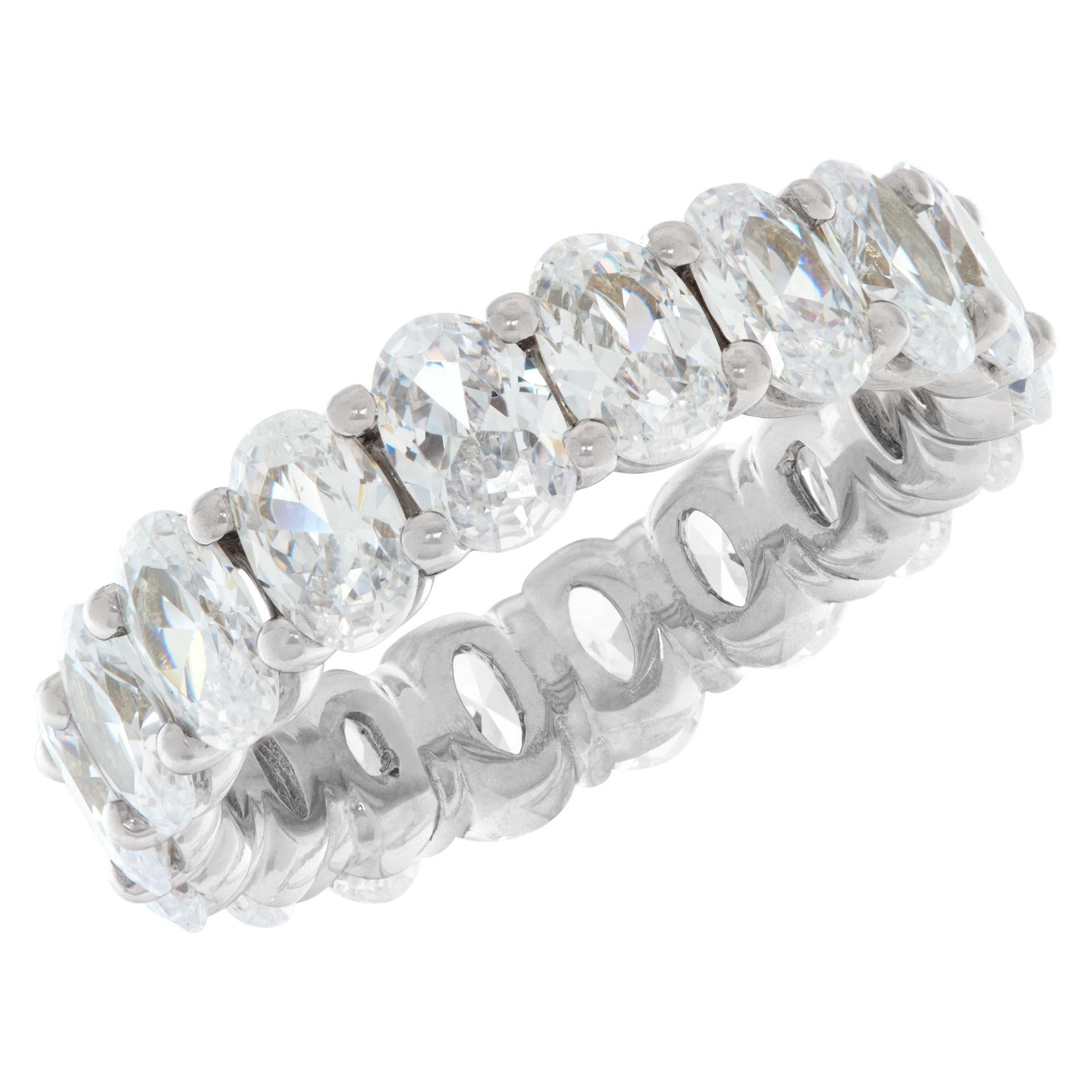 5.5ct Oval Cut Diamond eternity band and ring In Excellent Condition For Sale In Surfside, FL