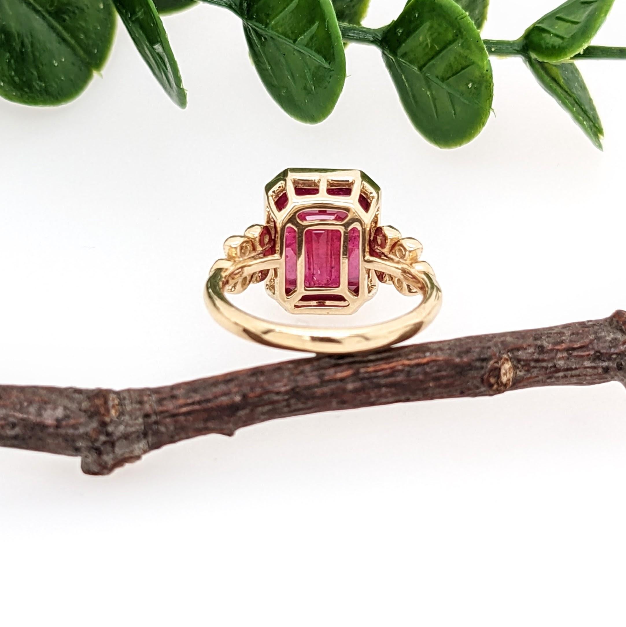 5.5ct Red Ruby Ring w Earth Mined Diamonds in Solid 14K Yellow Gold  EM 10x8mm For Sale 2