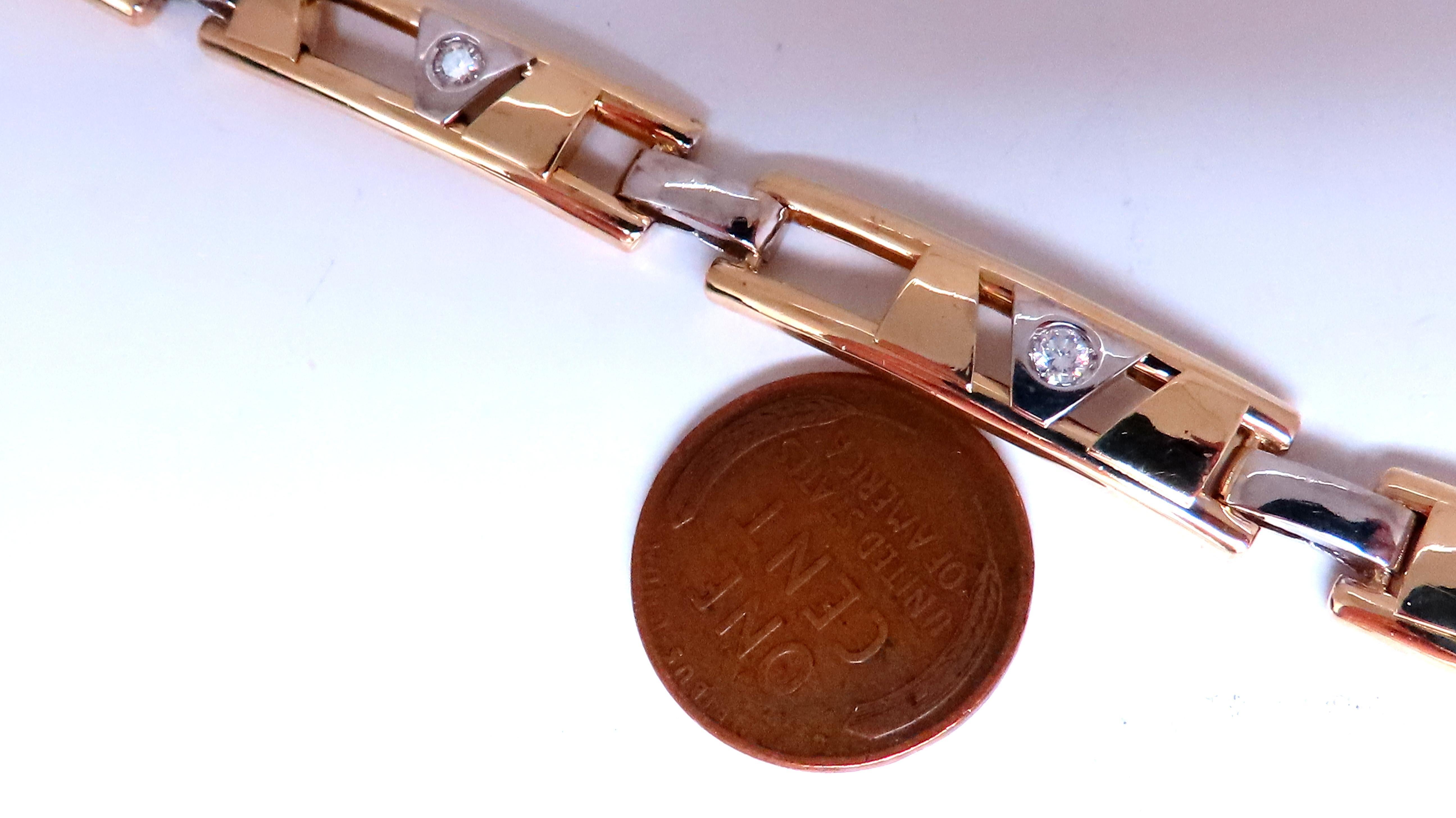 Contemporary .55ct sliding diamonds men's bracelet 14kt gold 12472 For Sale