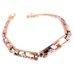 .55ct sliding diamonds men's bracelet 14kt gold 12472