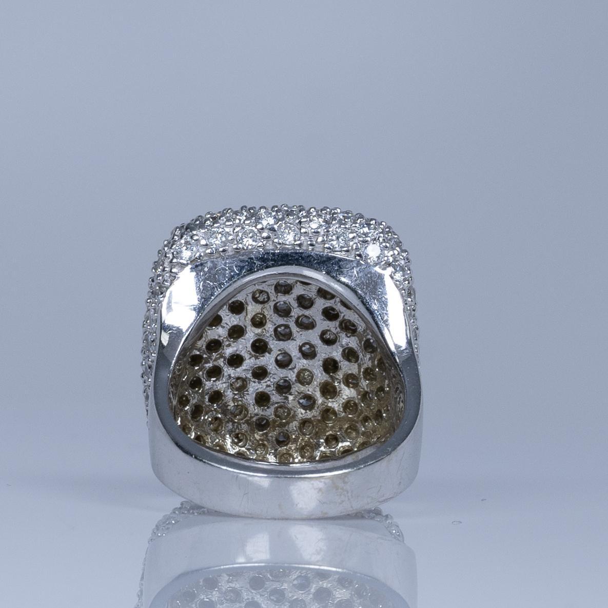 5,5cttw Diamant Pave große Aussage Ring in 14k Weißgold (Brillantschliff)