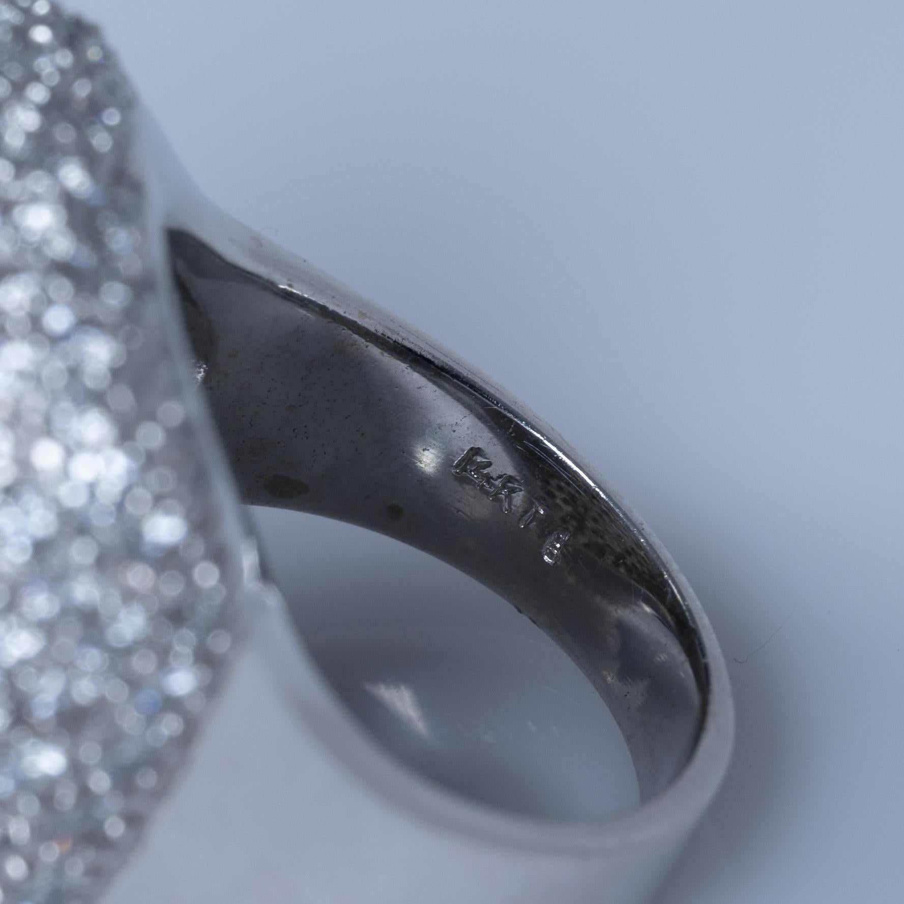 5,5cttw Diamant Pave große Aussage Ring in 14k Weißgold 3