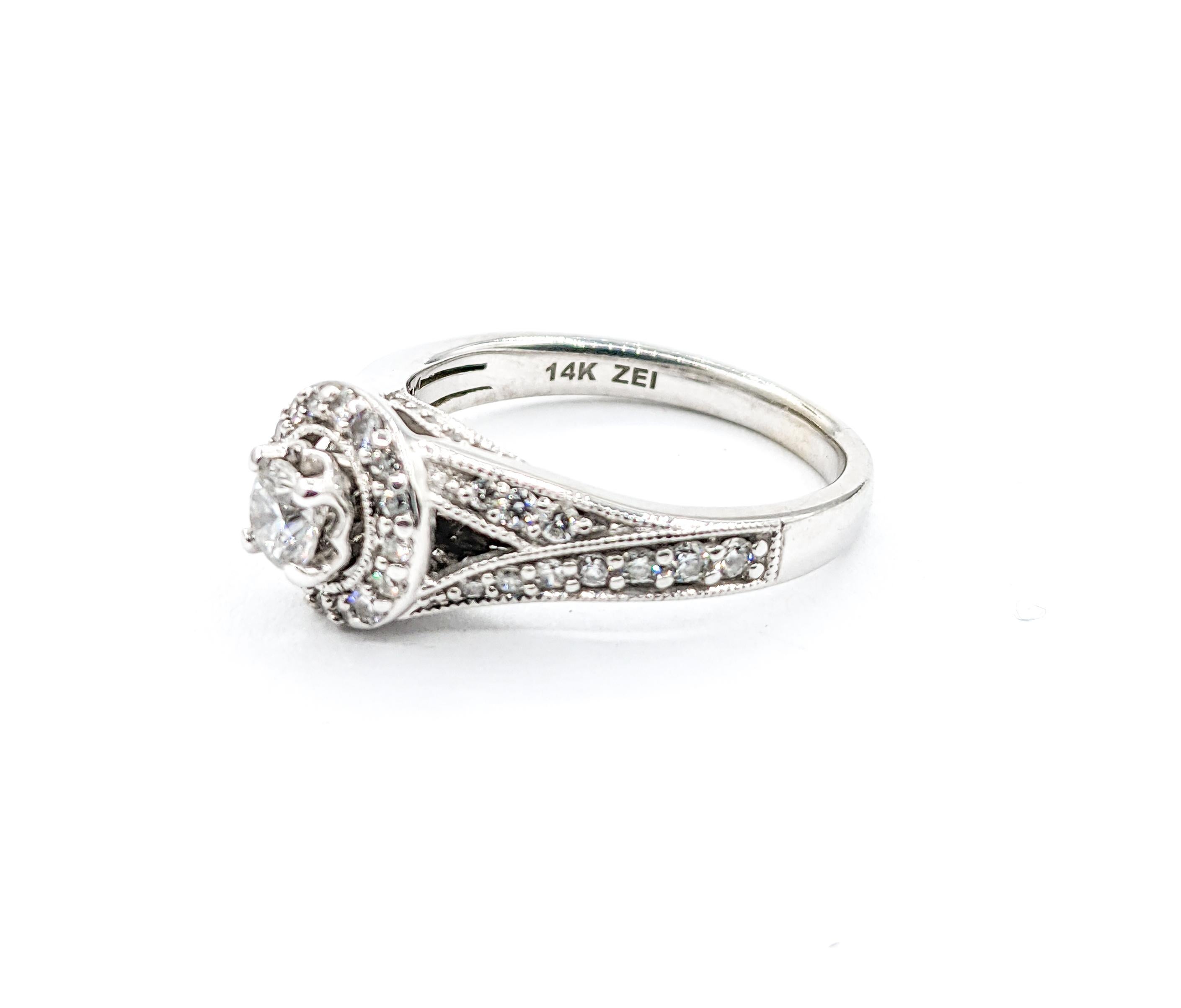 .55ctw Diamond Ring In White Gold For Sale 4