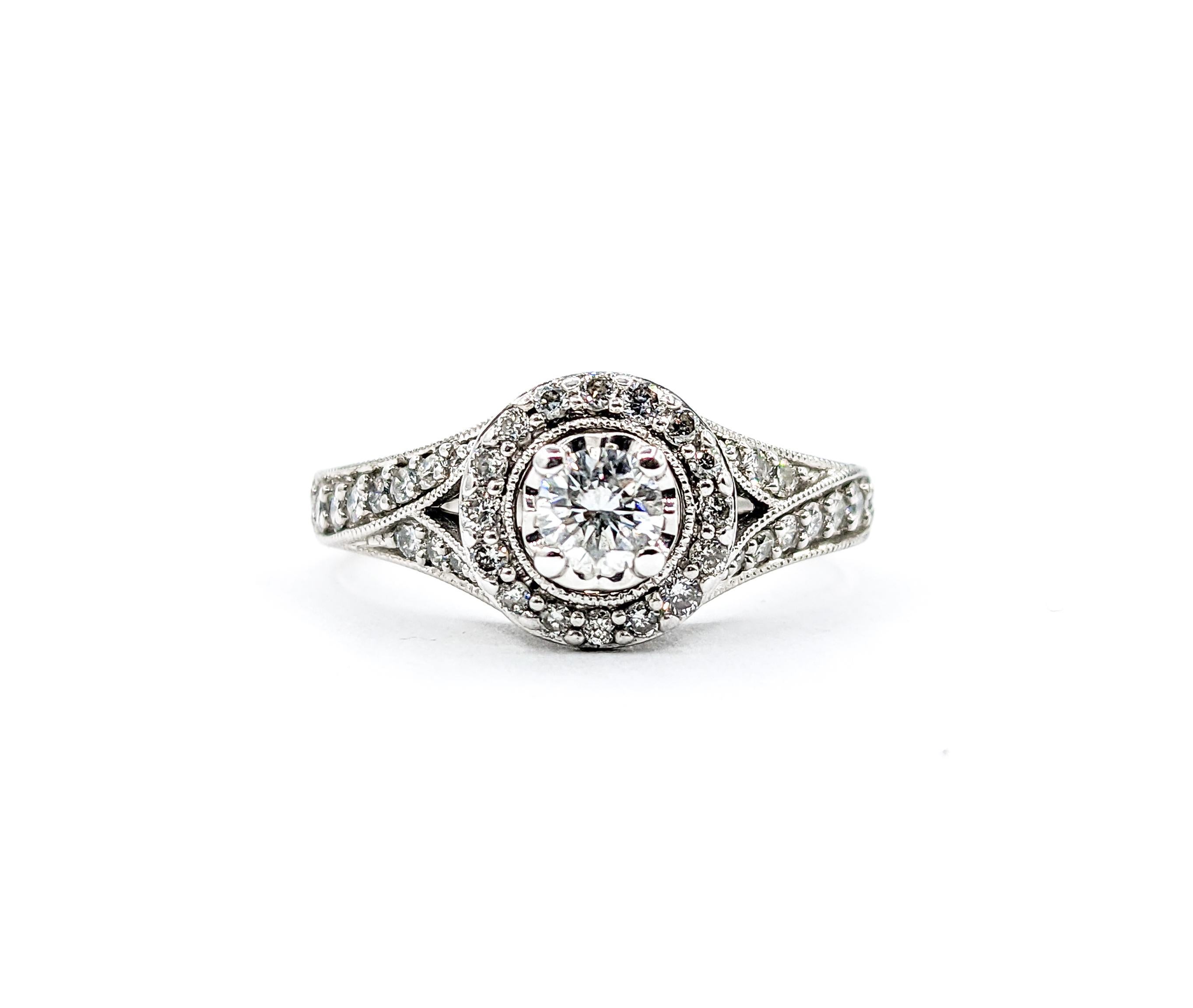 .55ctw Diamond Ring In White Gold For Sale 6