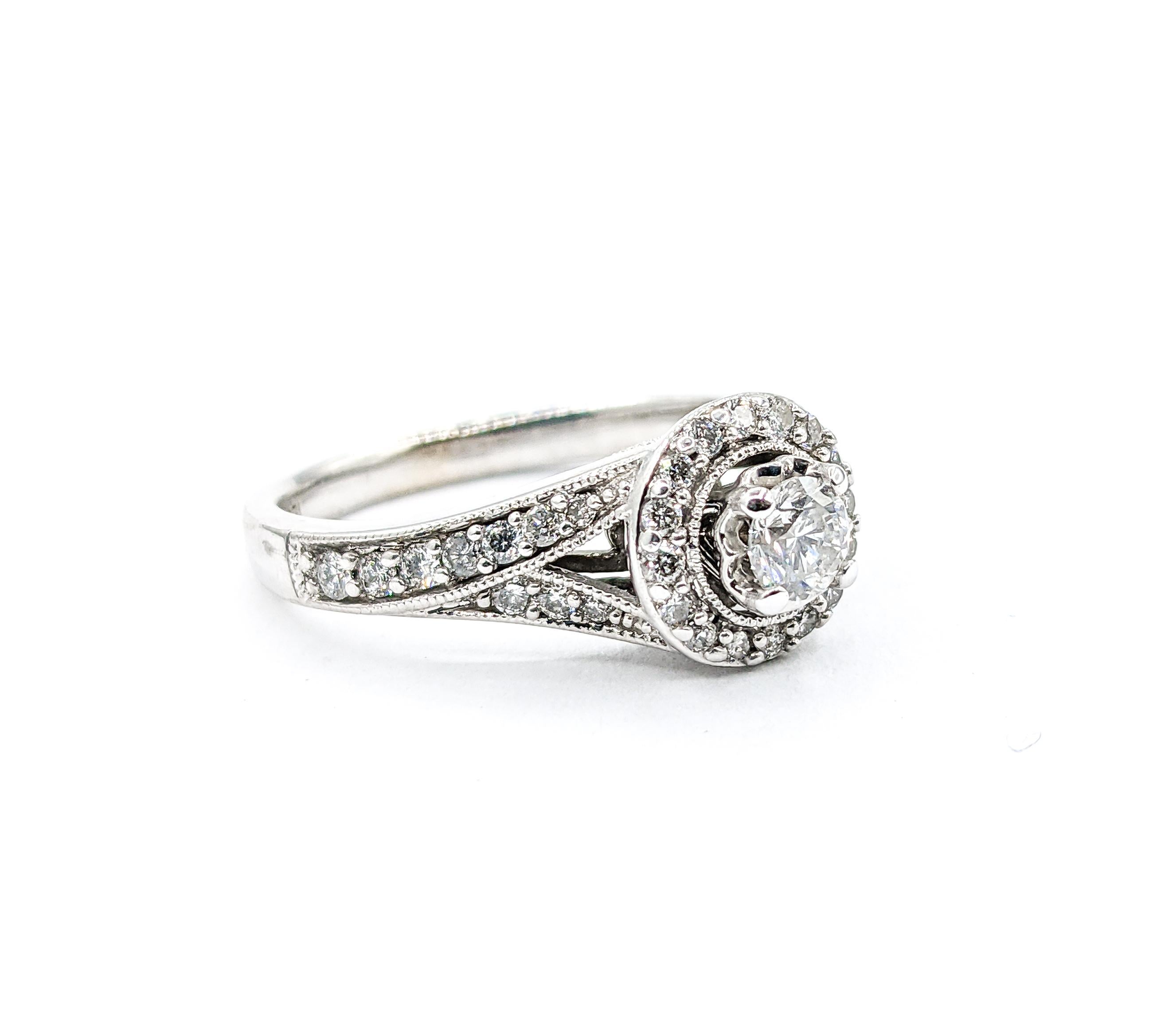 .55ctw Diamond Ring In White Gold For Sale 1