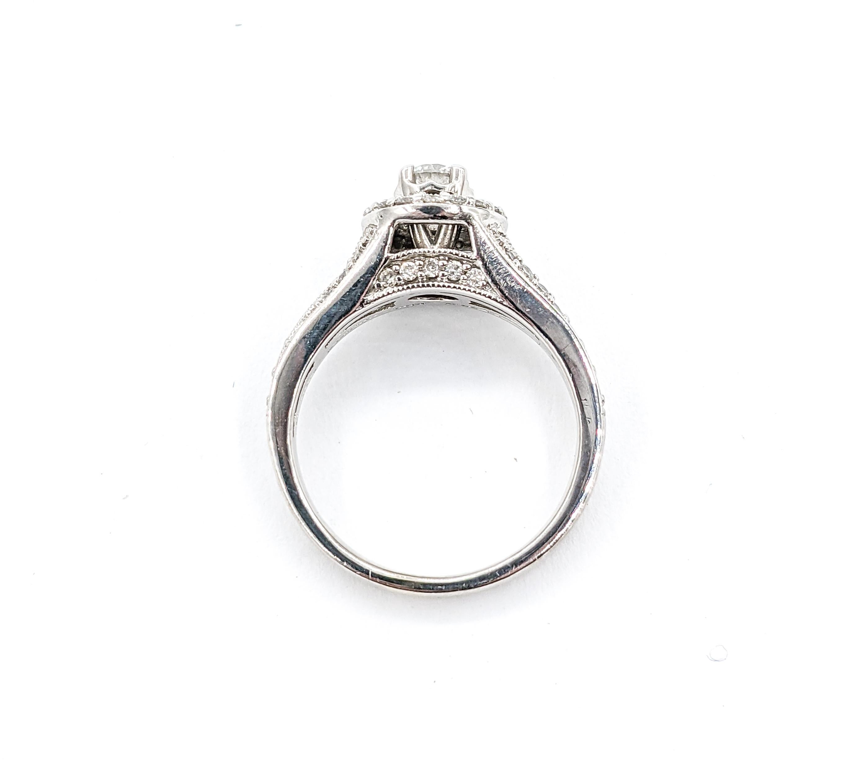 .55ctw Diamond Ring In White Gold For Sale 2