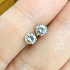 .55ctw Diamond Stud Earrings 14k Yellow Gold