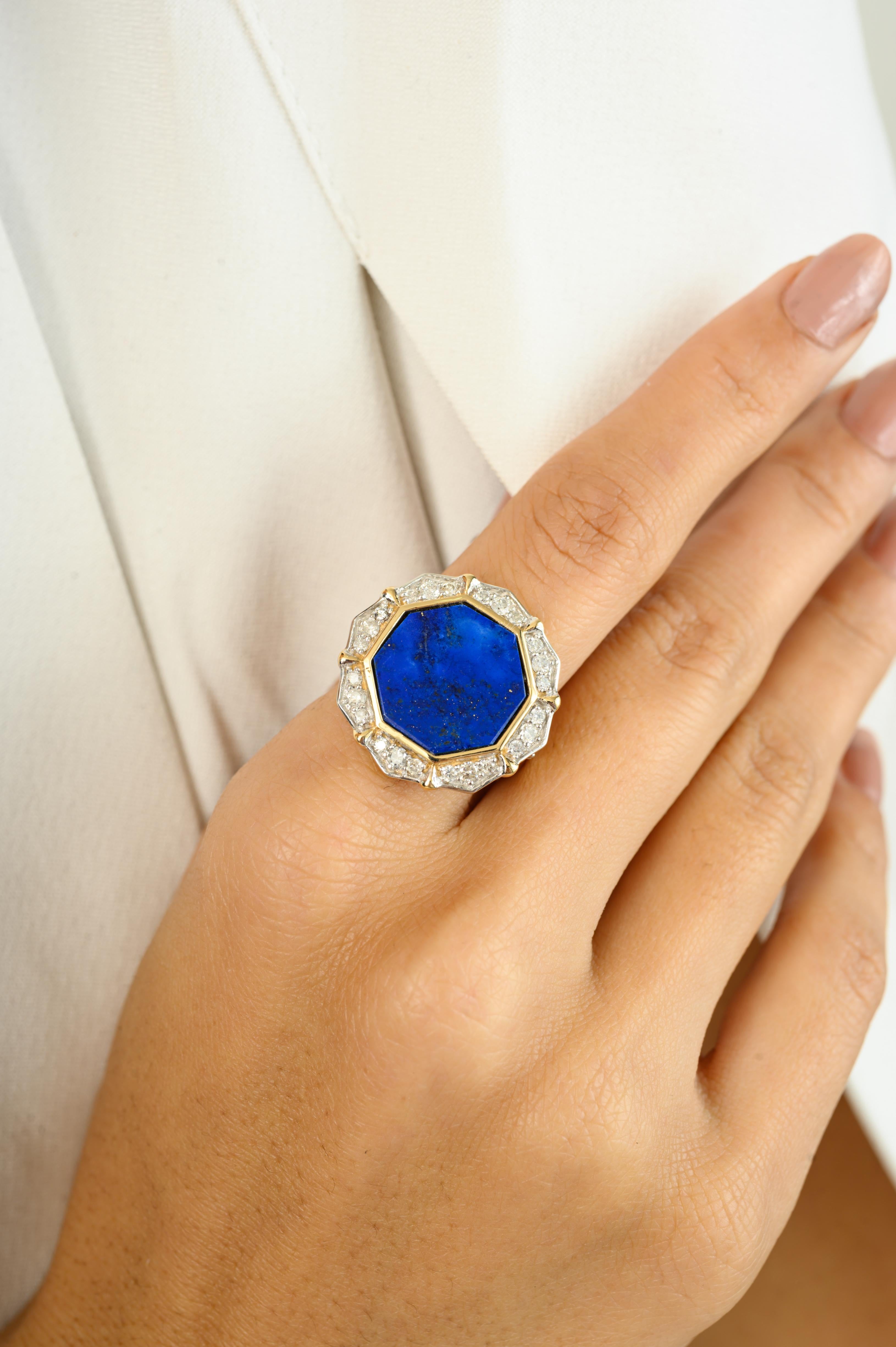 En vente :  Bague cocktail réglable en or jaune massif 14 carats avec diamants de 5,5 carats 5