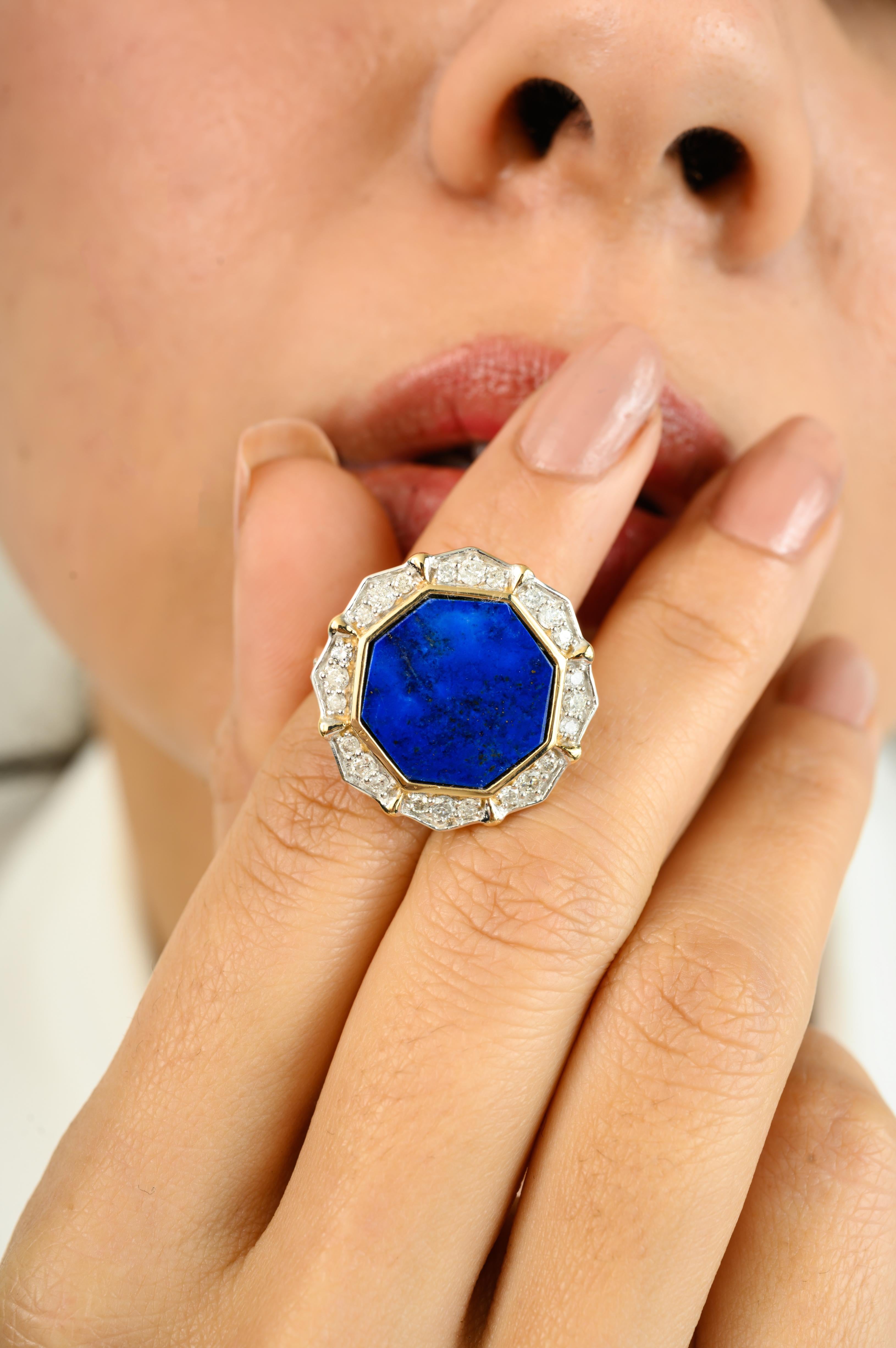 En vente :  Bague cocktail réglable en or jaune massif 14 carats avec diamants de 5,5 carats 6