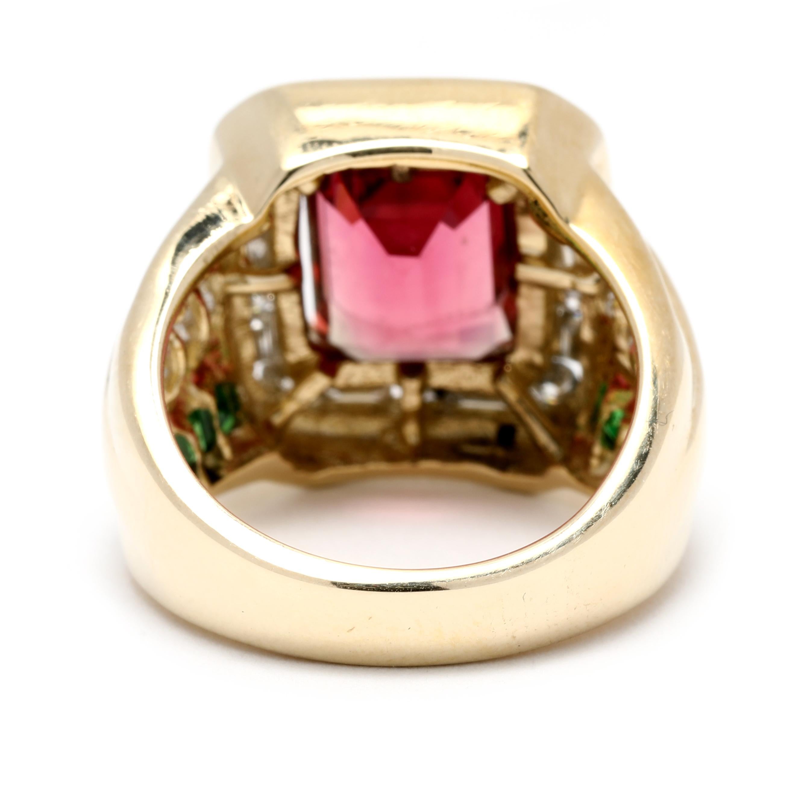 pink tourmaline garnet ring