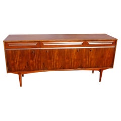 Mid-Century Modern Teak Bow Front Credenza