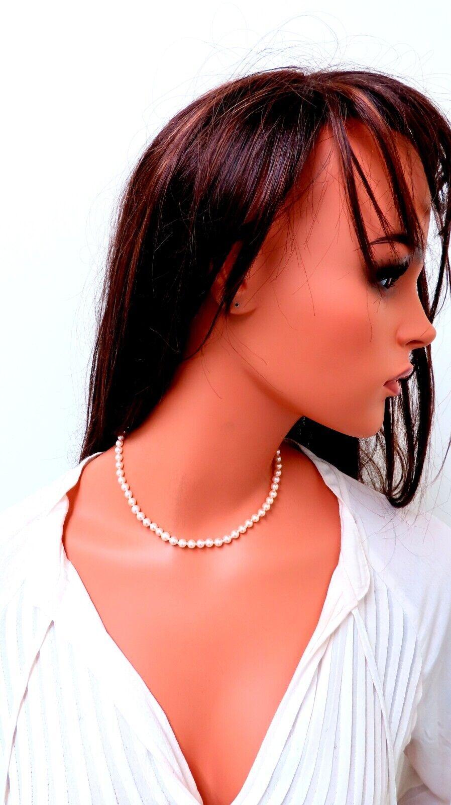 5.75mm Japanese Pearl necklace

14 karat white gold clasp

16 inches