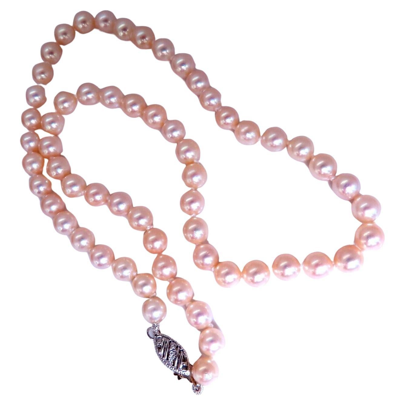 5.5mm freshwater Pearl necklace 14kt gold For Sale