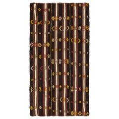 5.5x10.3 Ft Handgewebte Vintage Banded Nomadic Kilim, Flachgewebe Türkische Wolle Teppich