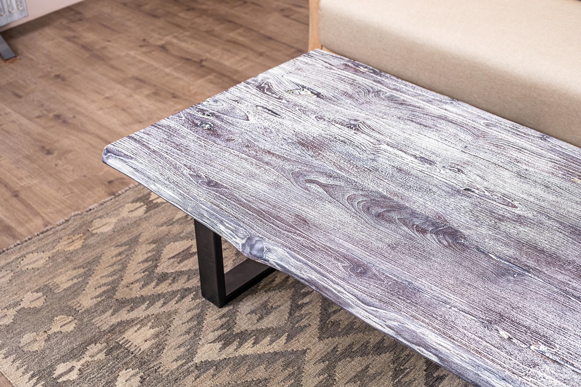 Fait main Jardinière de teck Live Edge Top sablée et usée par les intempéries en vente