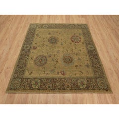 5'5 "x5'10" Erdnuss Braun Botanisches Design Reine Himalaya Wolle Handgeknüpft Teppich