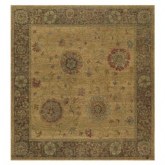 5'5 "x5'10" Brown Botanical Design Pure Himalayan Wool Hand Knotted Rugs