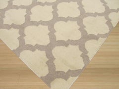5'5"x7'10" Maya Moroccan Kilim Ivory Geometric Modern Flatweave Wool Carpet Rug