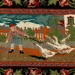 Alfombra vintage, kilim de Besarabia hecho a mano de 1,5 x 2 metros. Tapiz pictórico. Toda la lana