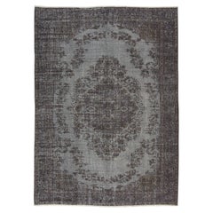 5.5x7.6 Ft Vintage Medallion Design Area Rug in Gray, Hand-Knotted in Turkey (tapis noué à la main en Turquie)