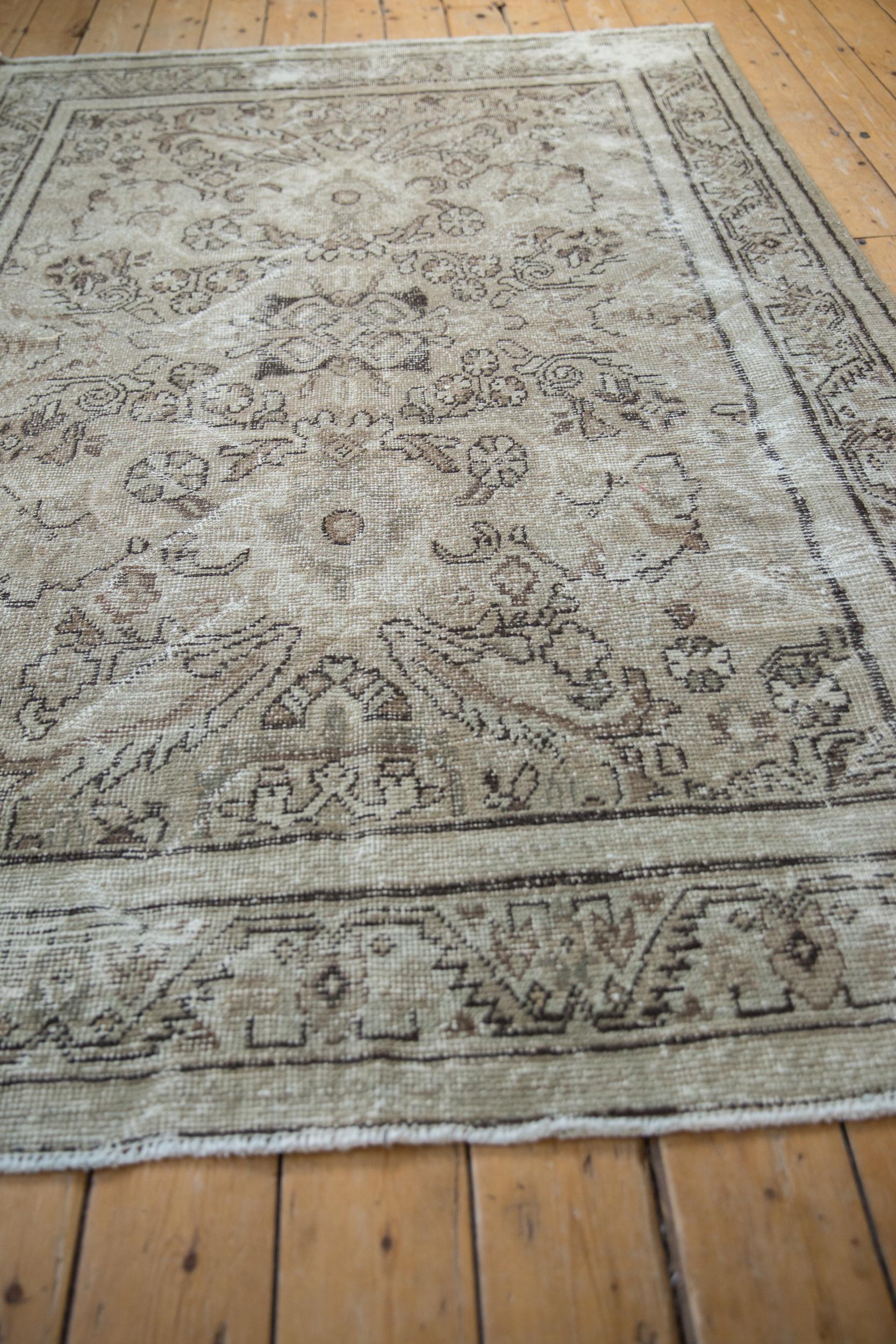 Hand-Knotted Vintage Distressed Mahal Carpet
