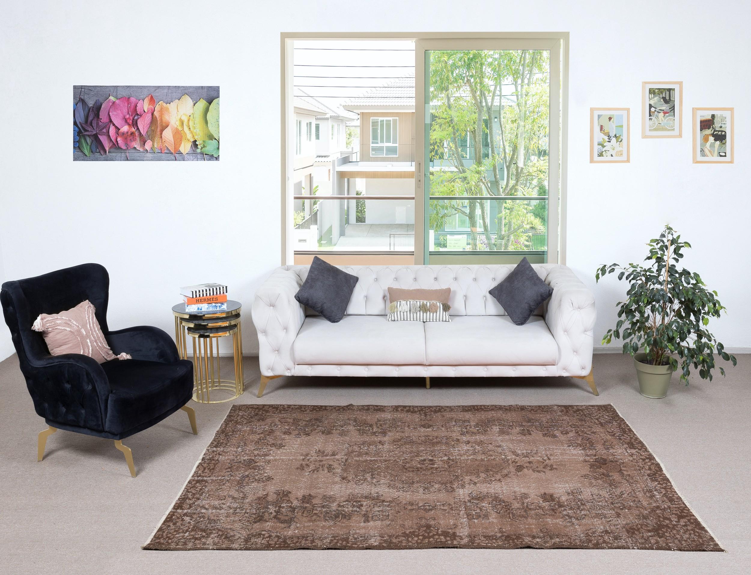 Our over-dyed rugs are all hand-knotted vintage pieces that are recreated in our workshop to cater to a wider range of interior design choices from modern to coastal, from industrial to rustic/cottage. These 50 to 70 year-old rugs were hand-knotted